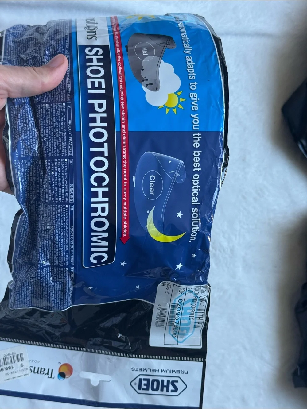 Shoei Transitions Photochromic Shield CWR-1